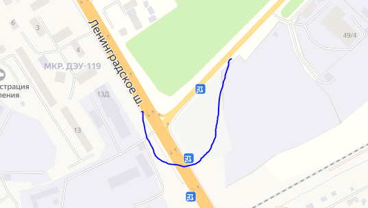 47 Км Ленинградского шоссе показать поворот на лево есть.