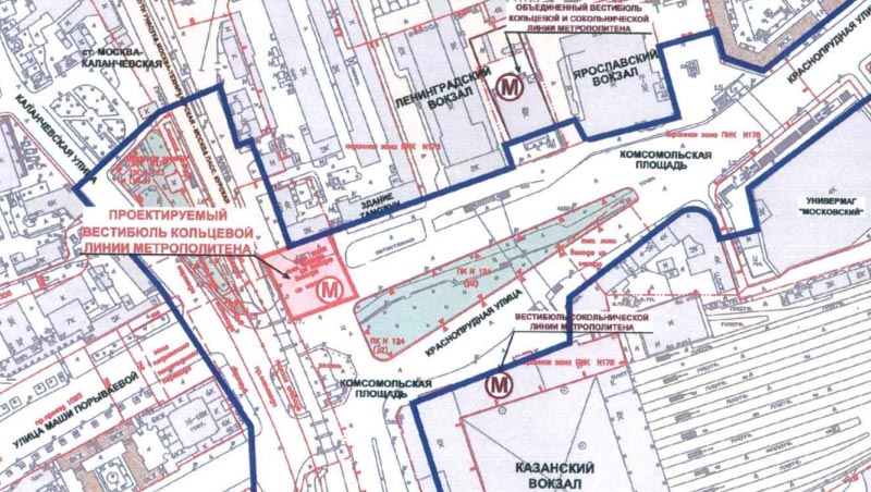 Метро комсомольская казанский вокзал схема