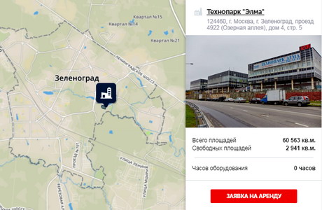 Карта москва технопарк