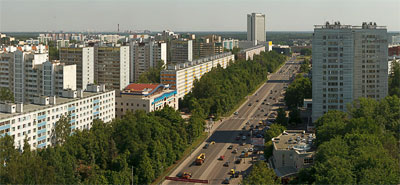 Панорама Зеленограда: Центральный проспект, вид с севера